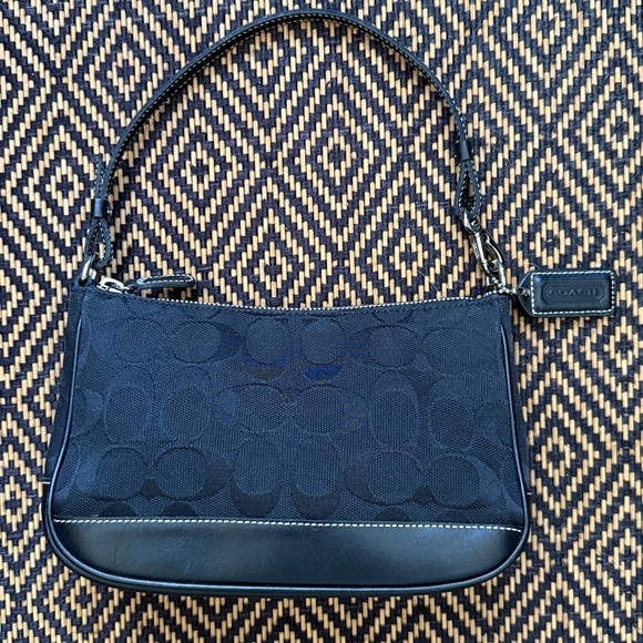 Vintage Y2K Coach signature demi pouch 6094  black with nickel - Picture 2 of 13